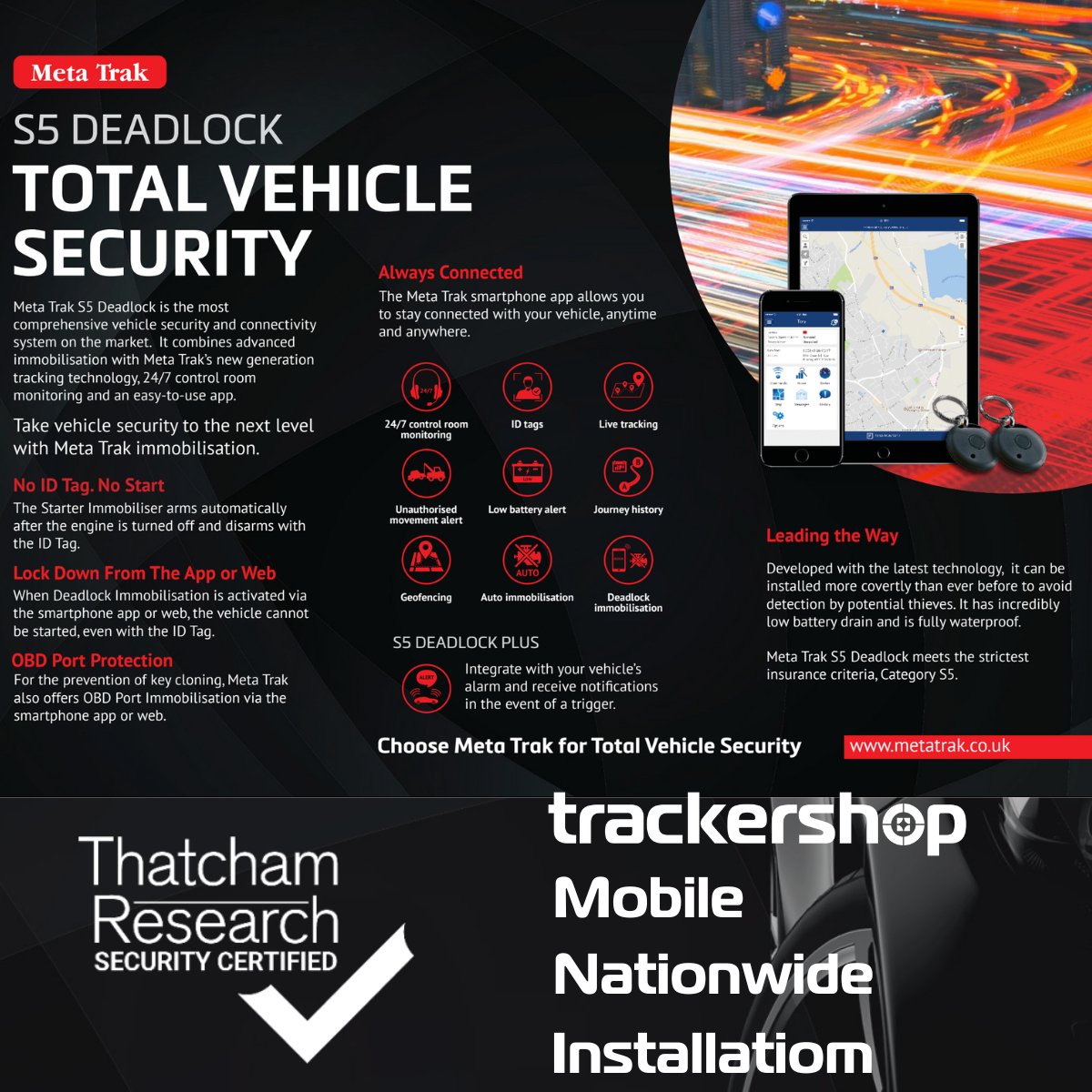 Meta Trak S5 Deadlock Pro (w/OBD Immobiliser) - Trackershop