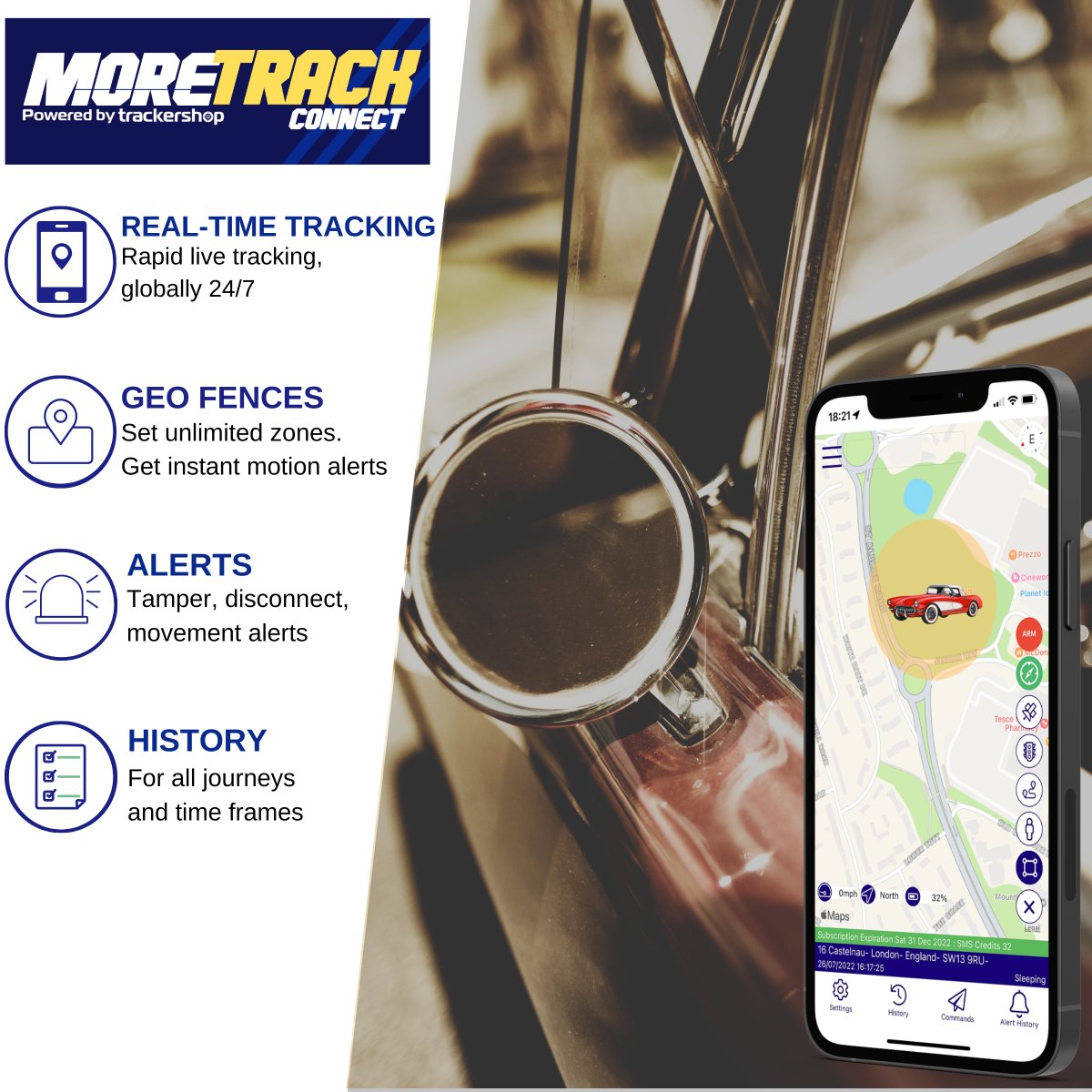 MoreTrack Classic Car Vehicle Tracker - Trackershop