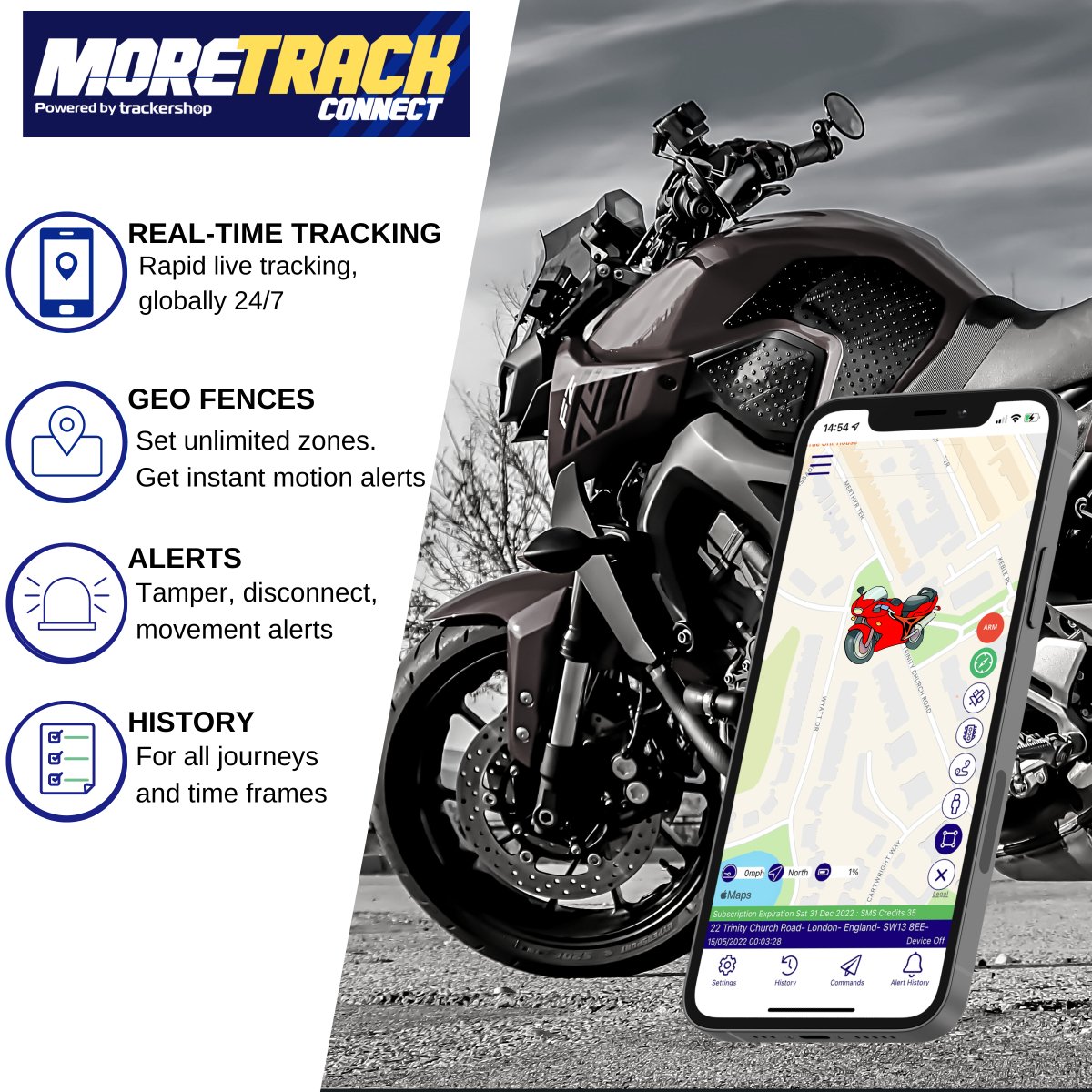 MoreTrack Motorcycle Vehicle Tracker - Trackershop